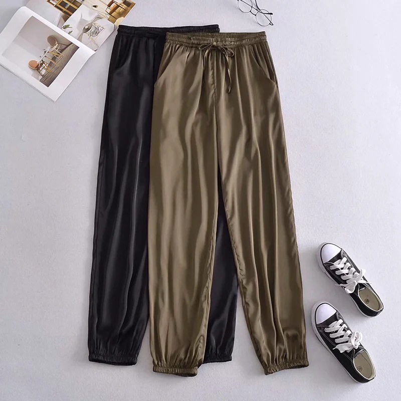 Women's loose high waist straight-leg jogging pants