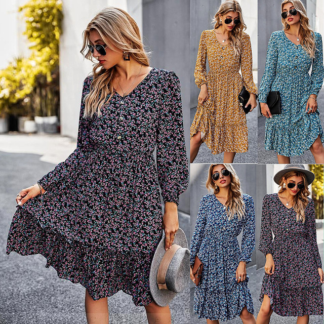 Floral Chiffon Women's Dress