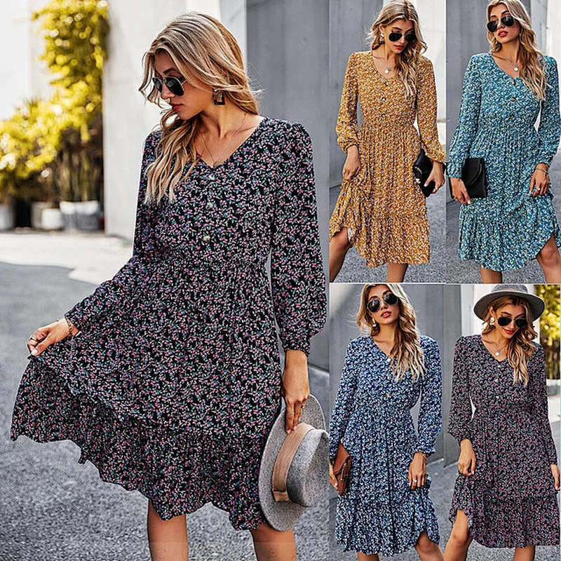 Floral Chiffon Women's Dress