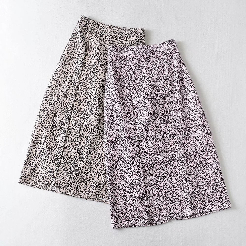 Sweet high-waist printed skirt