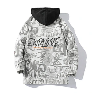 Men's hooded fake two-piece sports jacket
