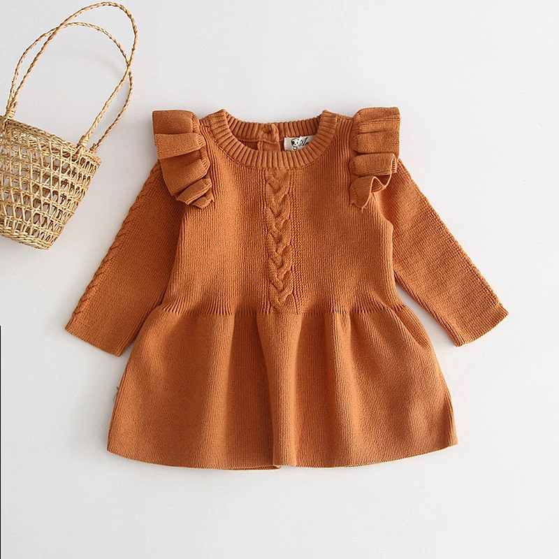 Girls Lace Sleeve Knit Dress