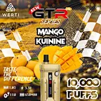 Werti GTR, 10000 Puffs, Vape Juice Pen, Adjustable Airflow, Long-lasting Battery, Type C, Nicotine, Flavors