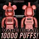 ALADDIN VAPE BEAR 10000, disposable vape, 10000 puffs, rechargeable, Type C charging, adjustable airflow, Candy Mentos, Honeydew, Yakult