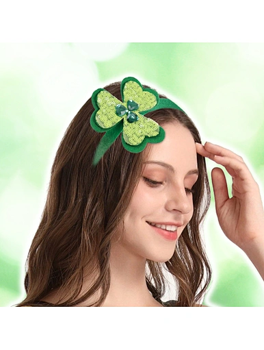 Saint Patrick's Day Green Glitter Shamrock Head Bopper