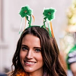 plush St. Patrick's Day green Shamrock headband