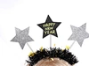 New Year Headband with Star Boppers and Silver Tone Tinsel
