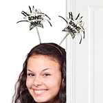 New Year Headband with Star Boppers and Silver Tone Tinsel