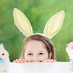 Fluffy Blue Easter Bunny Ears Headband