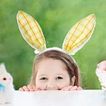 Fluffy Blue Easter Bunny Ears Headband