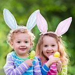 Fluffy Blue Easter Bunny Ears Headband