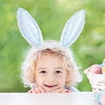 Fluffy Blue Easter Bunny Ears Headband