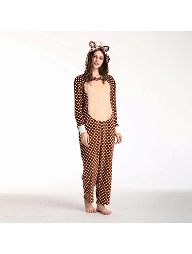Women Fawn Deer Onesie Cozy Deer Costume for Adults