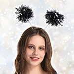 HAPPY NEW YEAR TINSEL LIGHT-UP POM POM HEADBAND