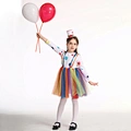 Girls Cute Circus Clown Costume Rainbow Dress Party