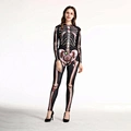 Women's Halloween Skull Skeleton Bodysuit Skinny Stretch Costume