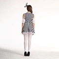 Black & White Ladies Harlequin Costume Adult Halloween Clown