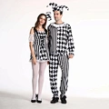 Black & White Ladies Harlequin Costume Adult Halloween Clown