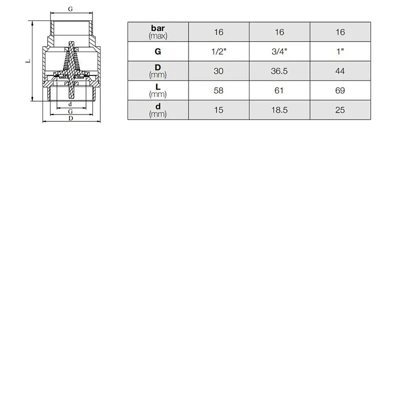 Spring Check Valve Plastic Disc FxM