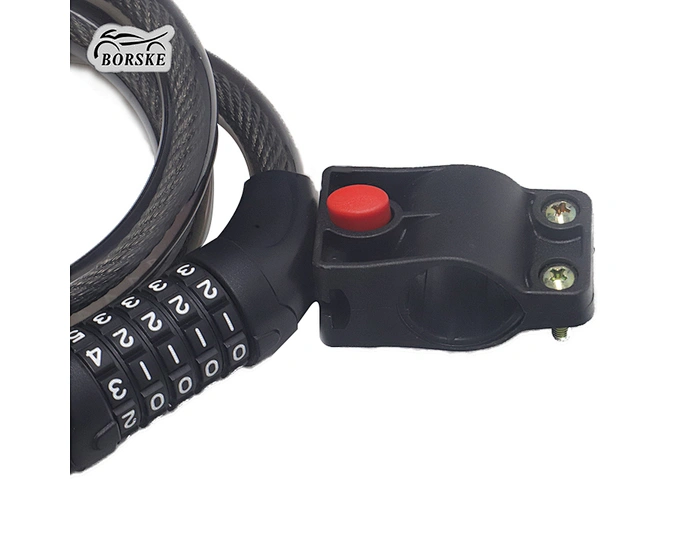 BORSKE Motorbike Anti-theft Alarm Bicycle Lock Extended Bike Locks Password Motorcycle Folding Lock