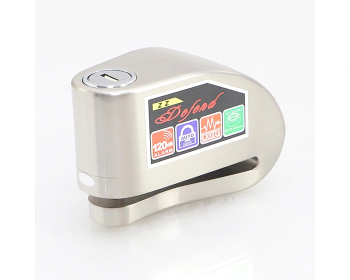 Motorcycle alarm disc lock
