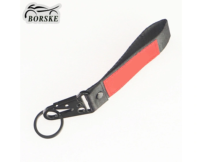 Borske Motorcycle Parts Factory Belt Tag Keychain  Embroidered Key Ring Holder Strap Luggage