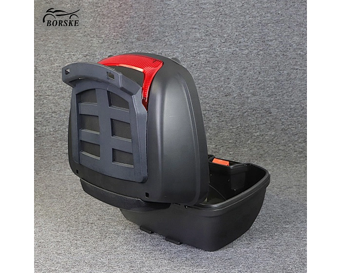 Borske Scooter Parts Factory Universal Tail Box Motorcycle Top Boxes Trunk Carrier Box with Backrest
