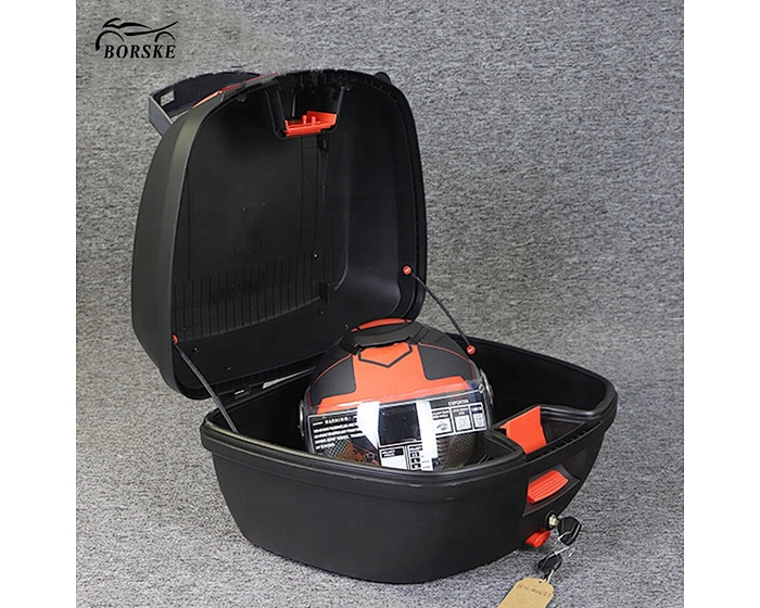 Borske Scooter Parts Factory Universal Tail Box Motorcycle Top Boxes Trunk Carrier Box with Backrest