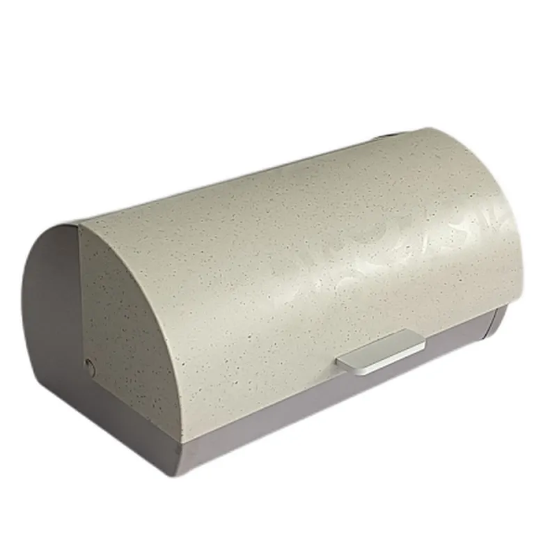 Roll top , Stainless Steel body Bread Bin , Plastic Lid, Marble Decor