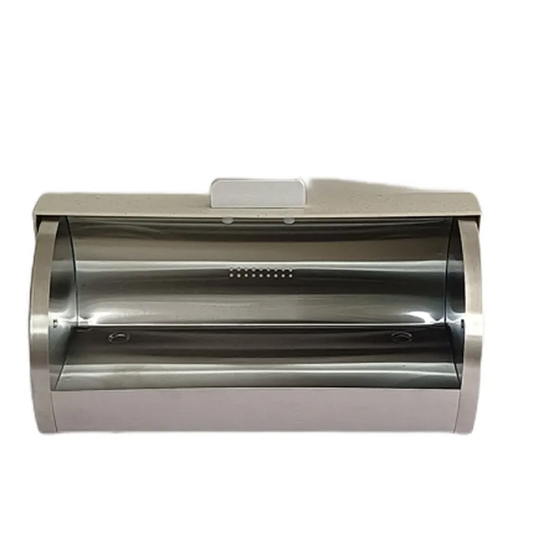 Roll top , Stainless Steel body Bread Bin , Plastic Lid, Marble Decor