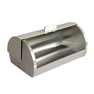 Roll top , Stainless Steel body Bread Bin , Plastic Lid, Marble Decor