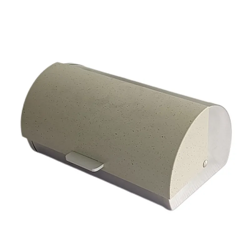 Roll top , Stainless Steel body Bread Bin , Plastic Lid, Marble Decor