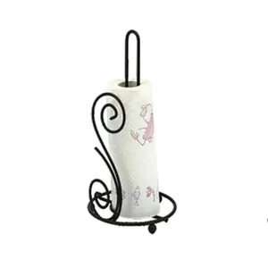 Kitchen Roll Holder, Paper Towel Holder, Paper Stand 2022, Steel Wire, Flower shape, White Black Grey, Any Color