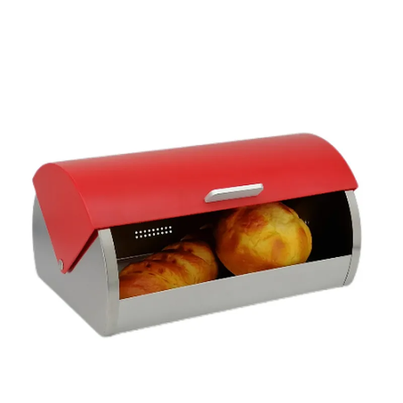 Roll top European Style, Stainless Steel Classic Bread Bin , PS Lid