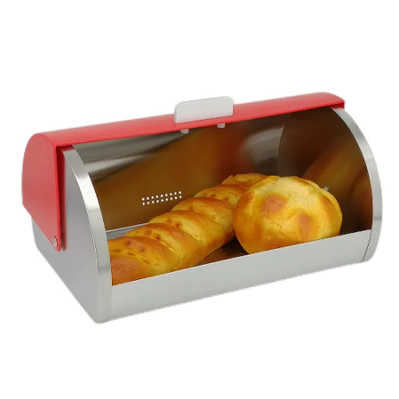 Roll top European Style, Stainless Steel Classic Bread Bin , PS Lid
