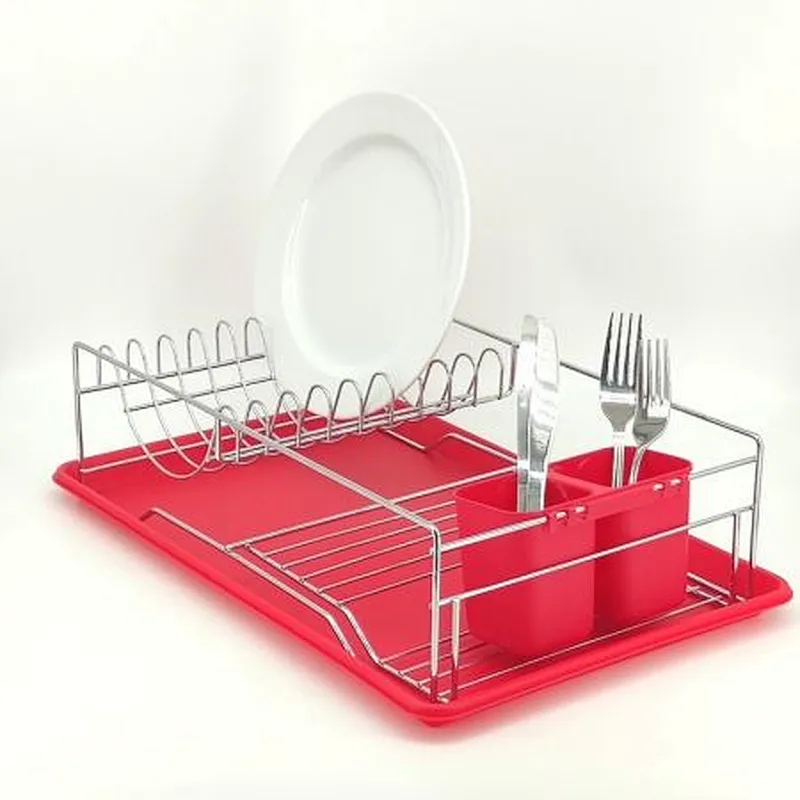 Dish Drainer Rack, Small Capacity Dish Drying Rack with Tray and Dish Drainer for Kitchen, Any Color Tray and Tool holder, Modern Design, 1 Layer, Simple Style