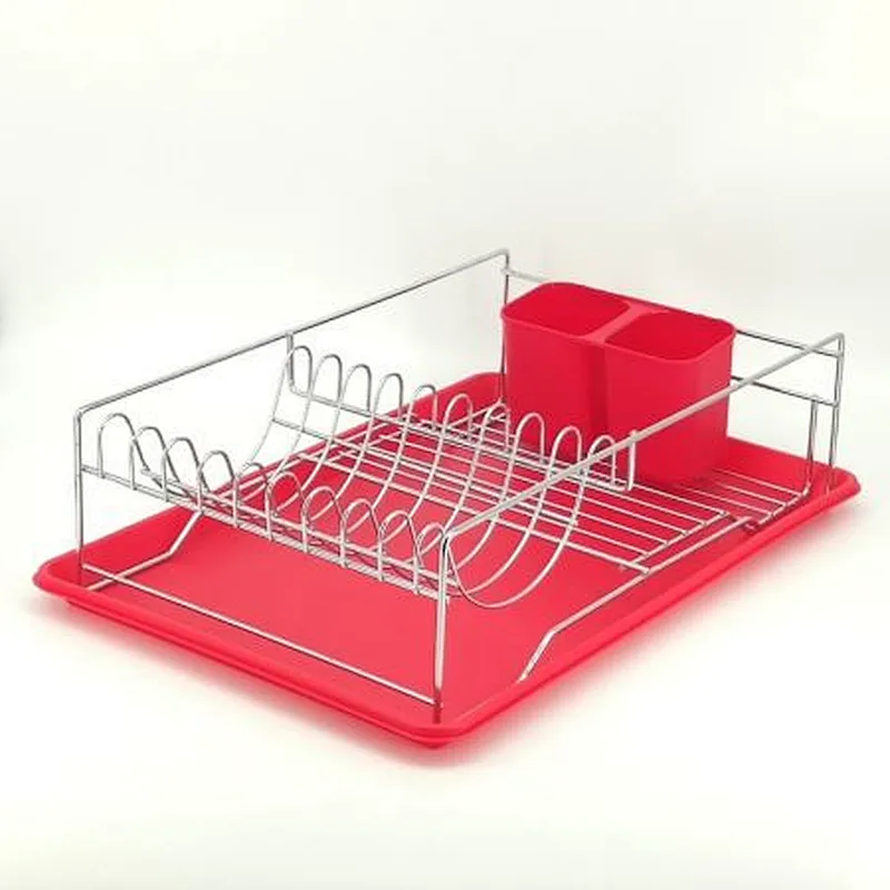 Dish Drainer Rack, Small Capacity Dish Drying Rack with Tray and Dish Drainer for Kitchen, Any Color Tray and Tool holder, Modern Design, 1 Layer, Simple Style