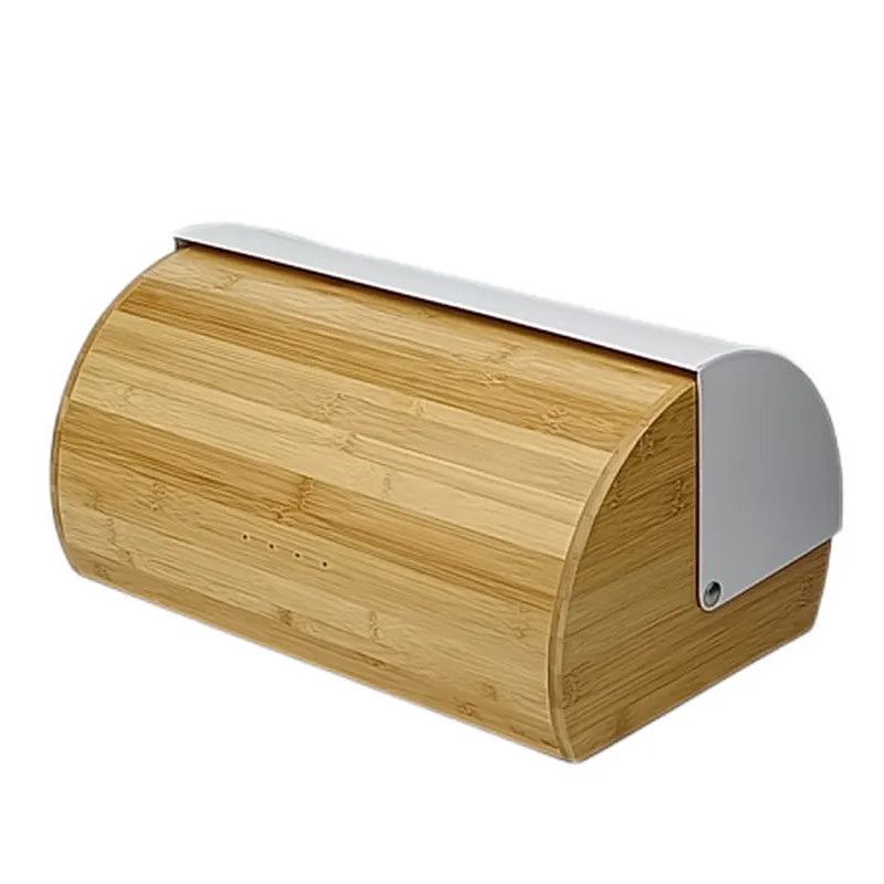 White Wooden Bread Box, Declor Lid, Color Coated