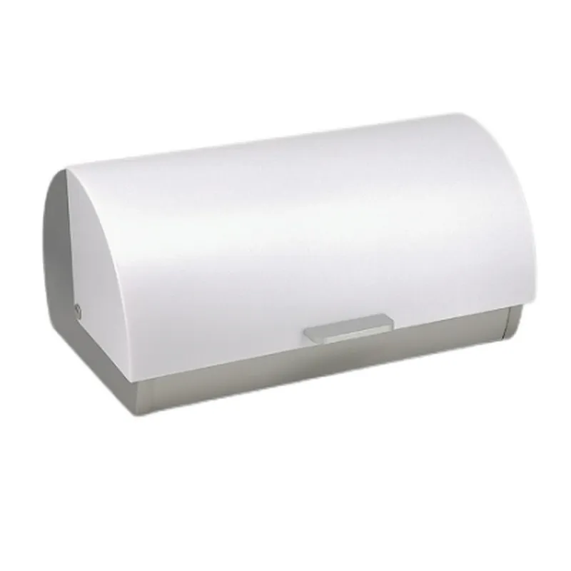 Roll top European Style Customized Stainless Steel Classic Bread Bin , PS Lid Color