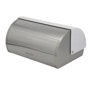 Roll top European Style Customized Stainless Steel Classic Bread Bin , PS Lid Color