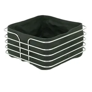Metal with Fabric insert, Mondern Bread Basket , Stainless Steel
