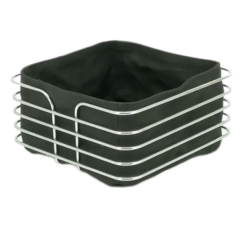 Metal with Fabric insert, Mondern Bread Basket , Stainless Steel