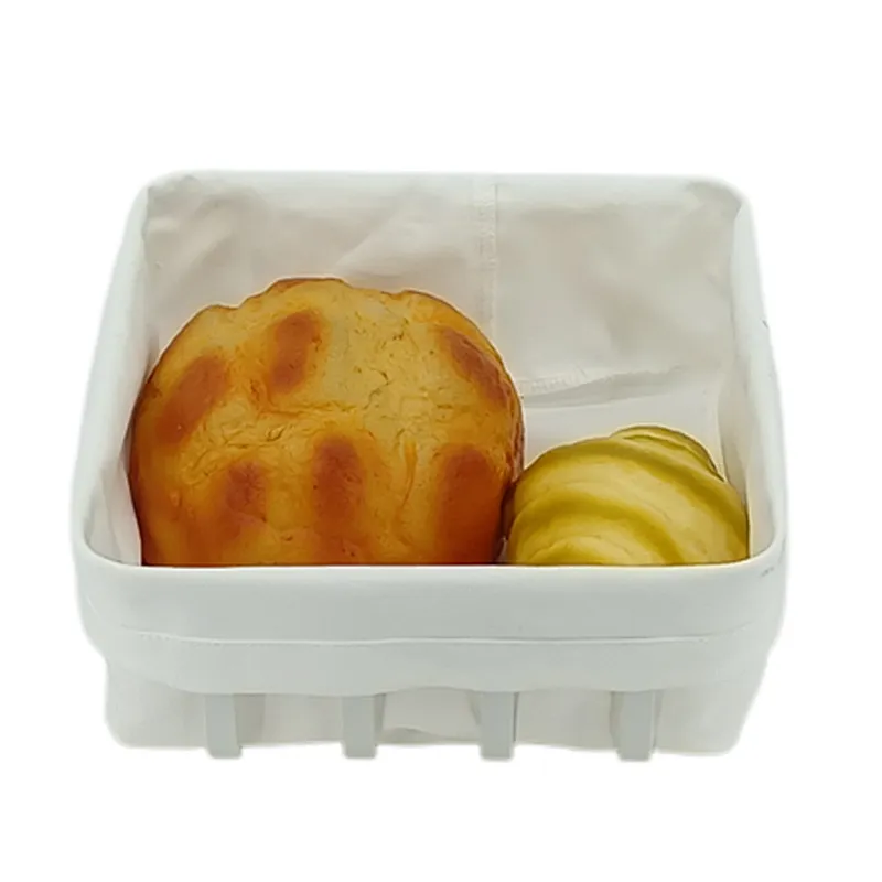Metal with Fabric insert Mondern Bread Basket Stainless Steel  
Size: 22X22X9CM