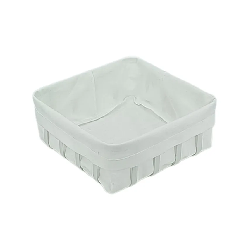 Metal with Fabric insert Mondern Bread Basket Stainless Steel  
Size: 22X22X9CM