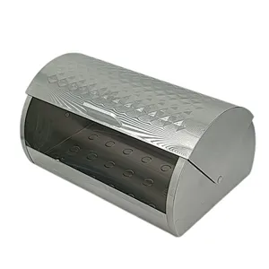 Stainless Steel Decor Lid, Roll Top Bread bin