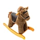 Child Plush Rocking Horse Toy Stuffed Animal Rocker Toy Brown Knight Horse Rocking Plush Toy For Kids
