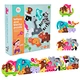 Animal Puzzle Wooden Stacking Blocks Funny Kids Animal Shaped Puzzle