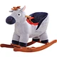 Baby Kids Toy Plush Rocking Chair Animal Rider Toddler Seat Wood Rocker