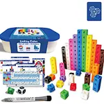 Rainbow Mathlink Cubes Number Blocks Counting Toys Snap Linking Cube Math Counters With Activity Cards Set For Kids Learning
