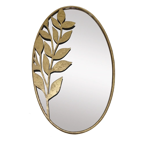Golden Floral Wall Mirror